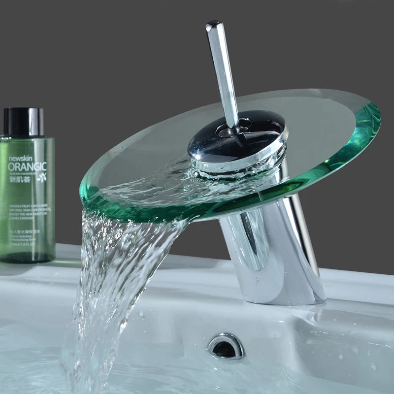 GoDesign ROUND WATERFALL DECOR BASIN MIXER