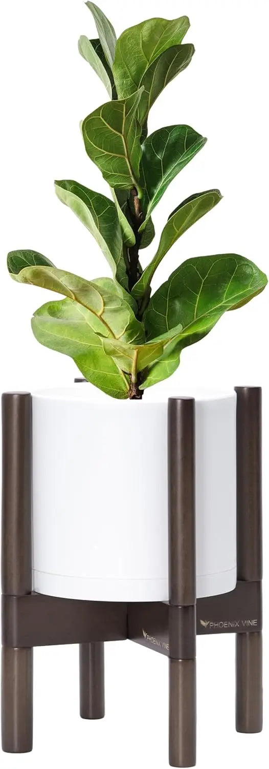 GoDesign CYLINDER PLANTER POT WITH WOOD STAND