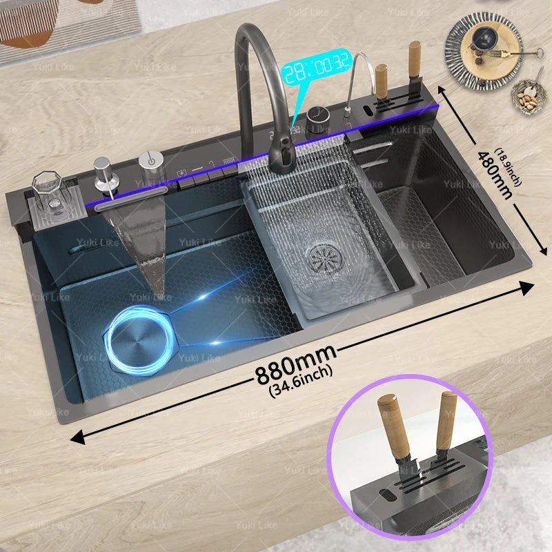GoDesign BLACK WASHBASIN KITCHEN SINK