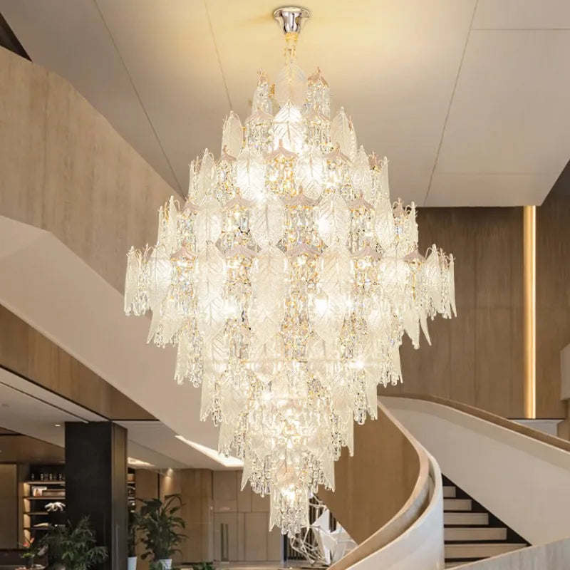 GoDesign GLASS LEAF STAIRCASE CHANDELIER