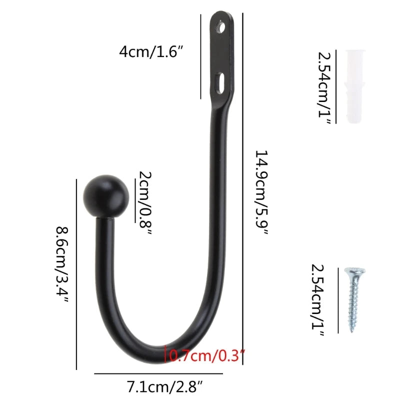 GoDesign SINGLE SET BLACK TIEBACK CURTAIN HOLDER