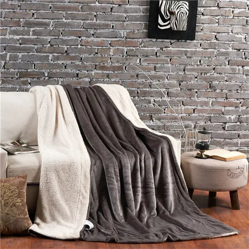 GoDesign DOUBLE SIDED THICK PLUSH ESSENTIAL THROW BLANKET