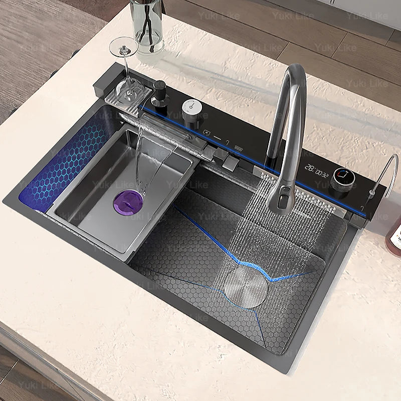 GoDesign BLACK SINGLE WASHBASIN KITCHEN SINK