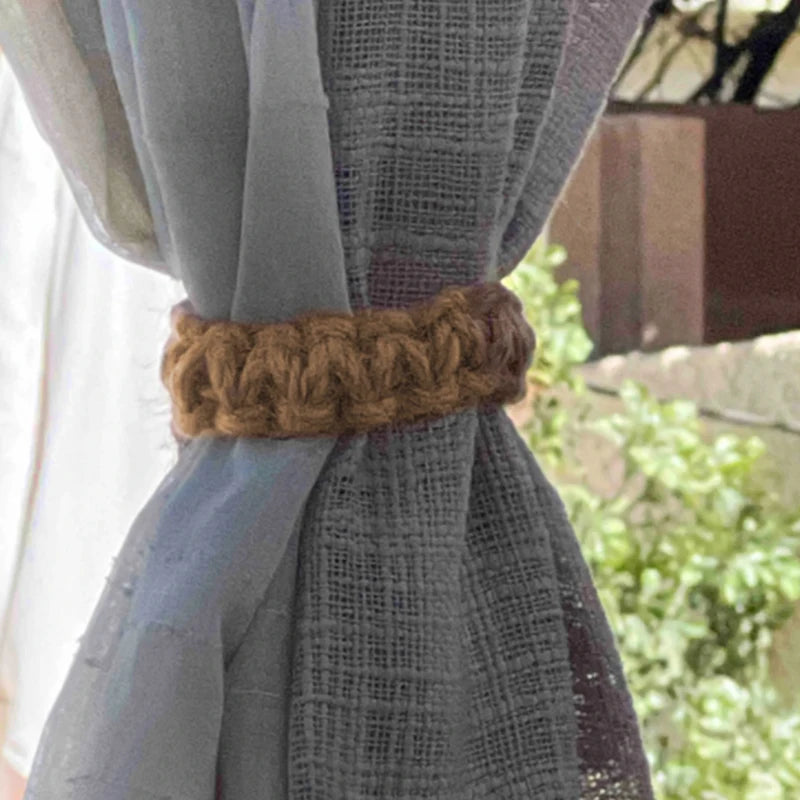 GoDesign SINGLE SET JUTE BRAIDED CURTAIN HOLDER