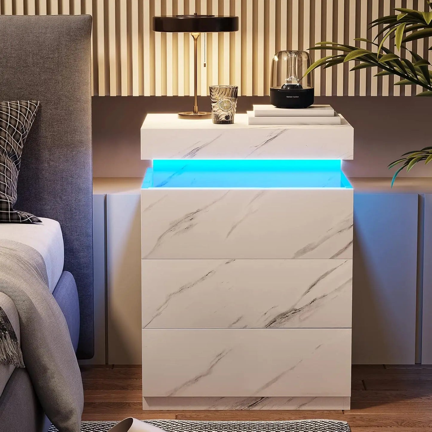 GoDesign TOP LED DRAWER BEDSIDE TABLE
