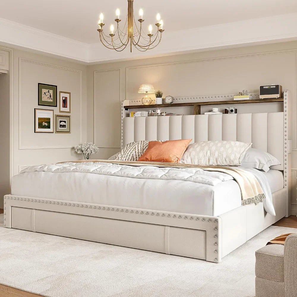 GoDesign HYANNA PANEL BED WITH STORAGE