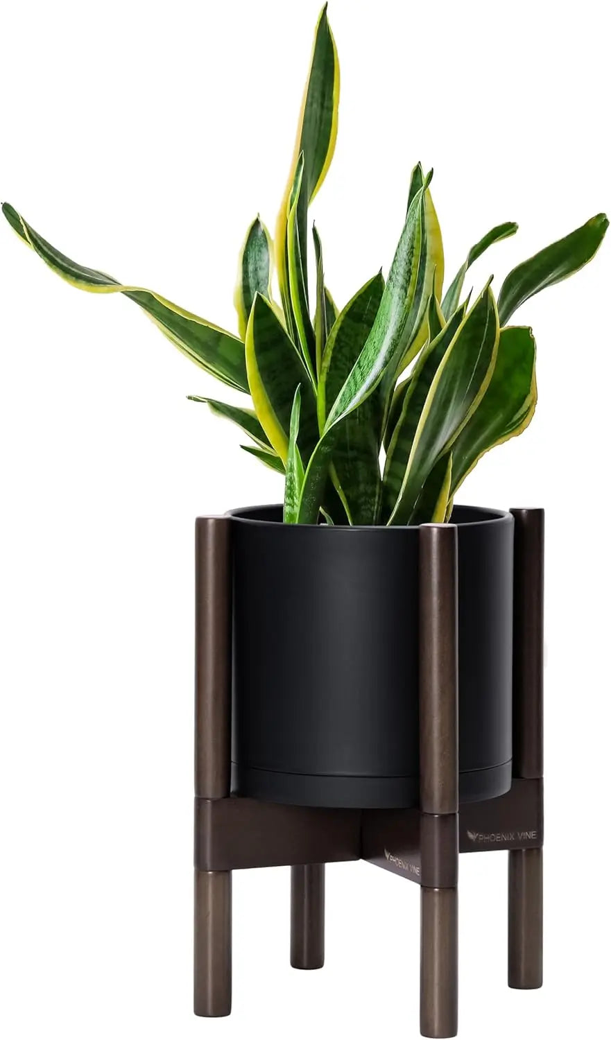 GoDesign CYLINDER PLANTER POT WITH WOOD STAND