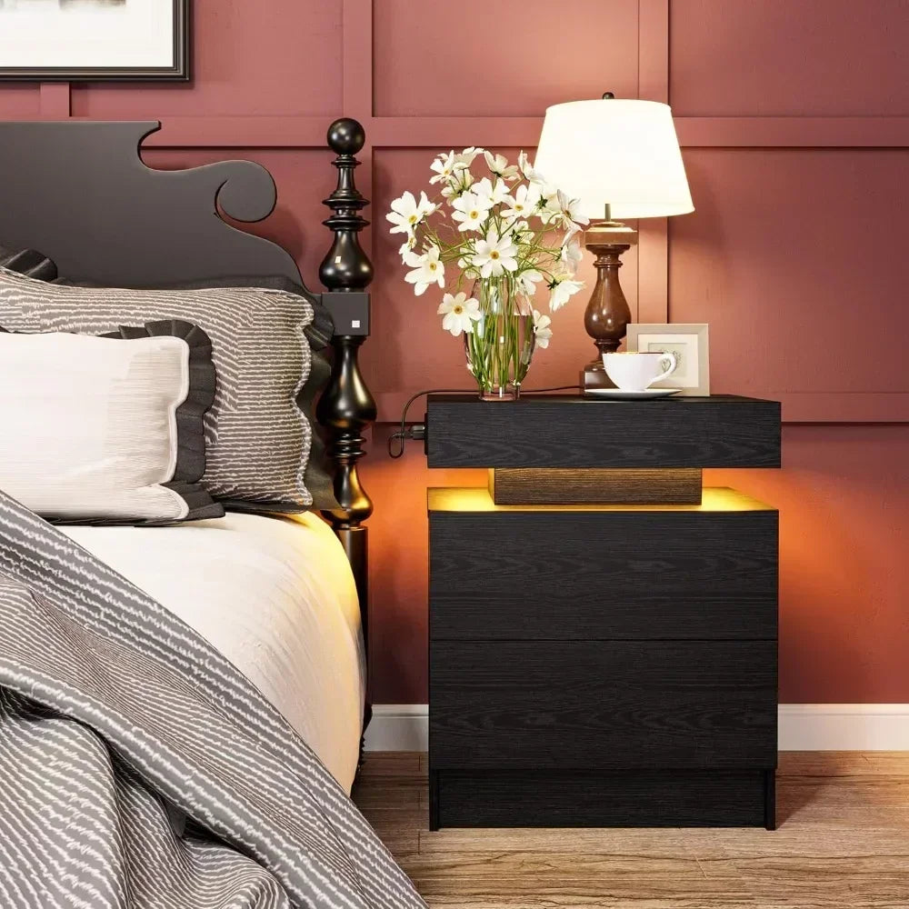 GoDesign SMART LED DRAWER BEDSIDE TABLE