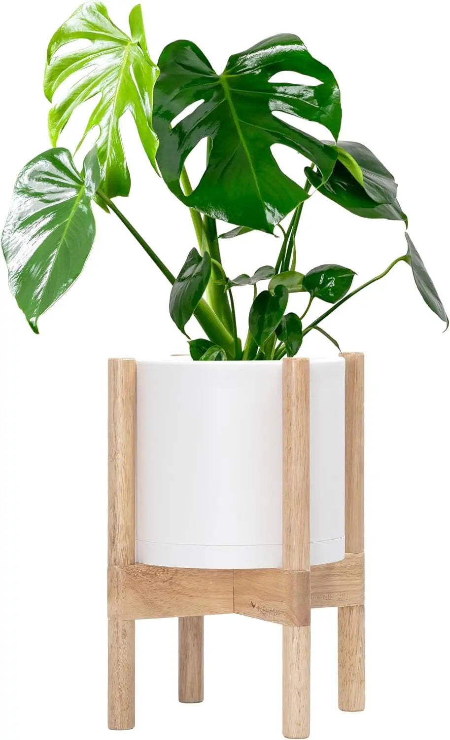 GoDesign CYLINDER PLANTER POT WITH WOOD STAND