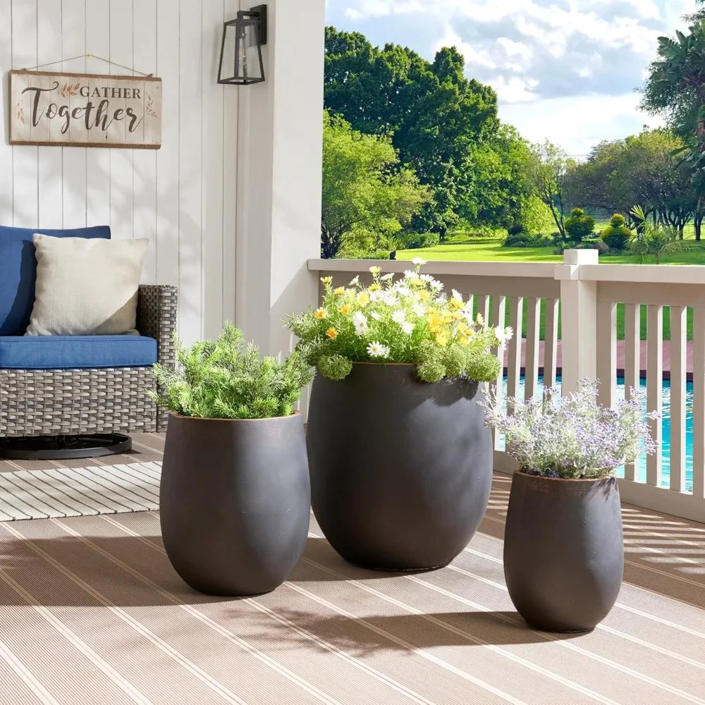 GoDesign 3-SET ROUND PLANTER POT