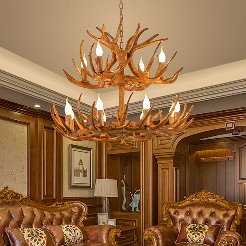 GoDesign DEER ANTLER LIVING ROOM CHANDELIER