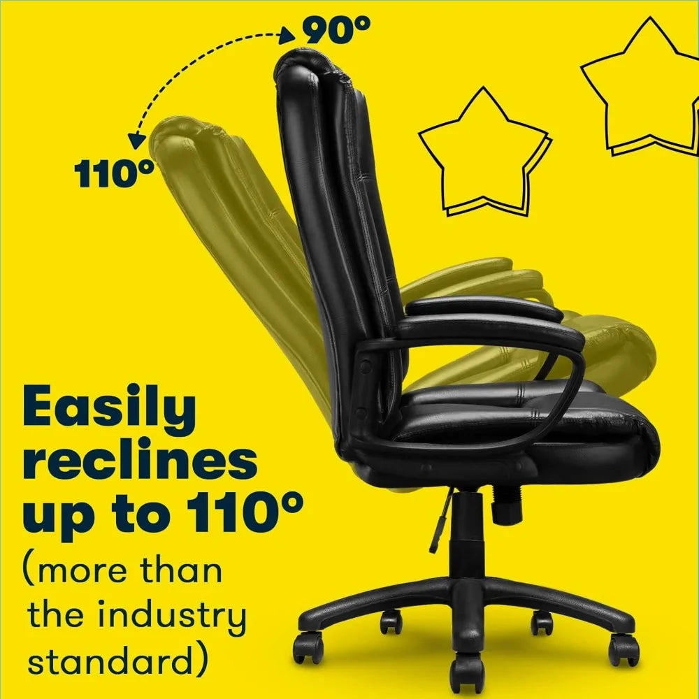 400LBS Big and Tall Chair Heavy Duty Design, Ergonomic High Back Cushion Lumbar Back Support, Computer Desk Chair