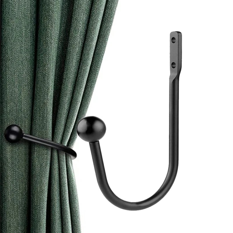 GoDesign SINGLE SET BLACK TIEBACK CURTAIN HOLDER