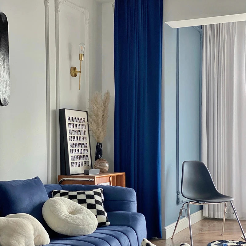 GoDesign 1-PIECE KLEIN BLUE CURTAINS