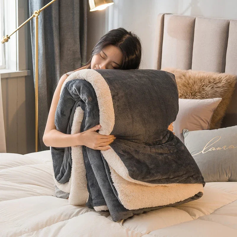 GoDesign DOUBLE SIDED THICK PLUSH ESSENTIAL THROW BLANKET