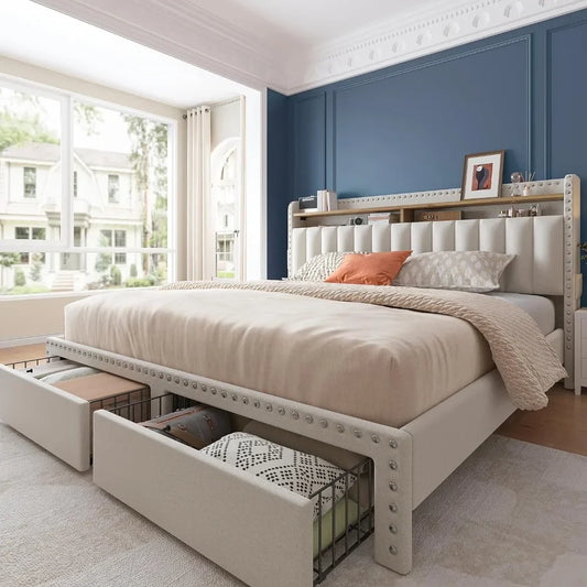 GoDesign LODANNA PANEL BED WITH STORAGE