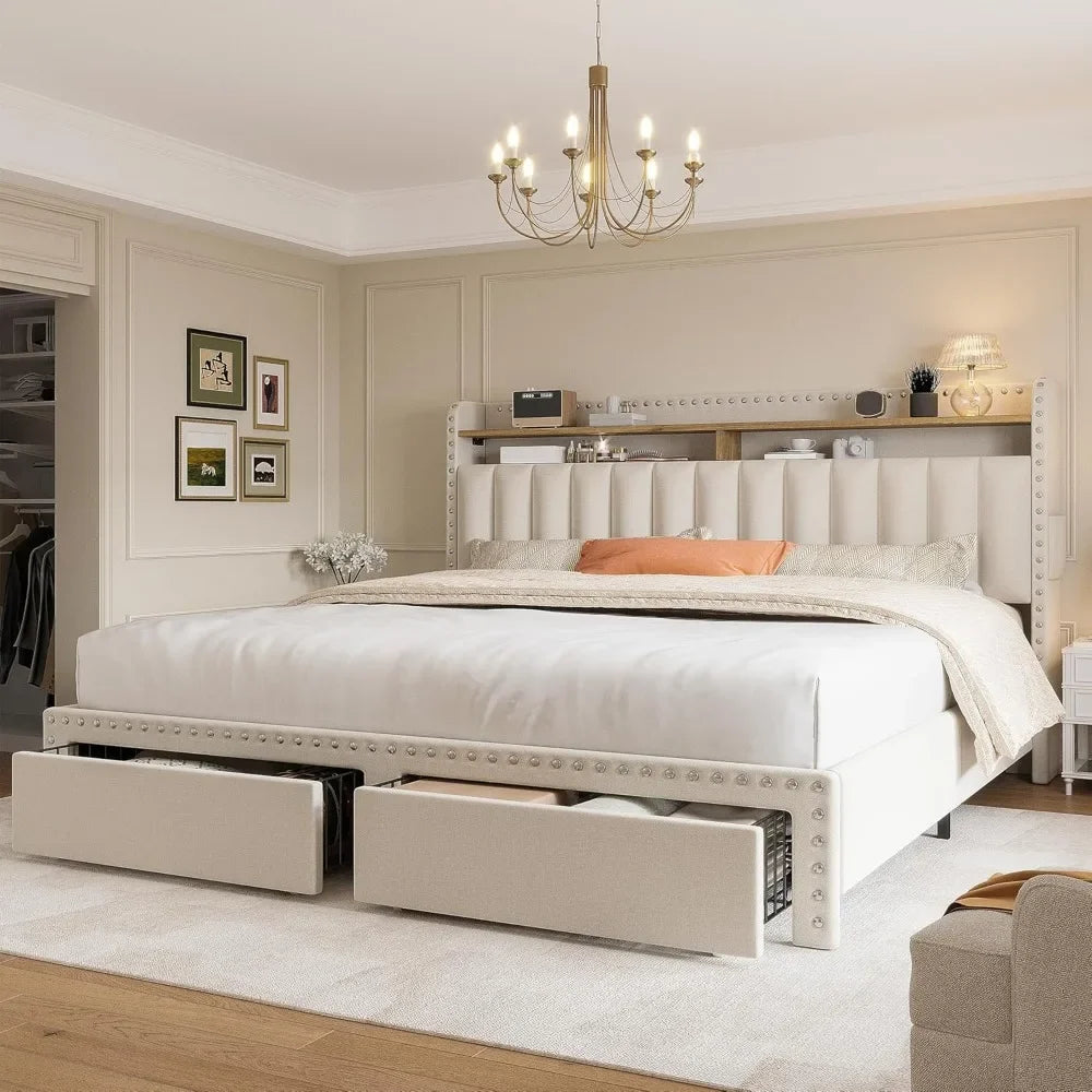 GoDesign LODANNA PANEL BED WITH STORAGE