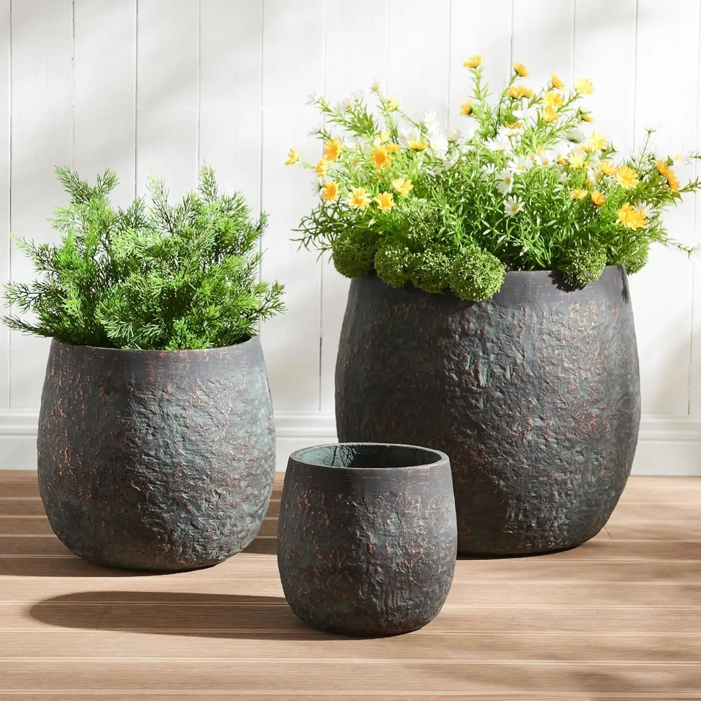 GoDesign 3-SET ROUND PLANTER POT