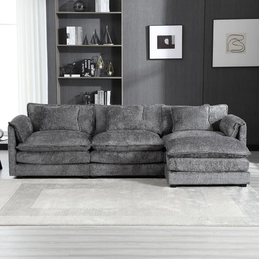GoDESIGN 2-PIECE CHENILLE SECTIONAL WITH CHAISE